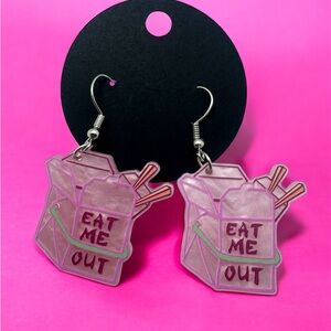Pink Takeout Box Earrings